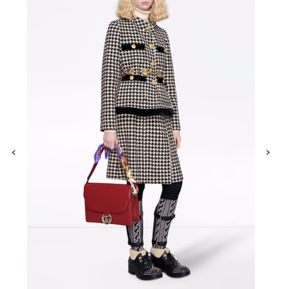 SOLD - Gucci Red Leather Shoulder Bag with Scarf - Picture 13 of 14